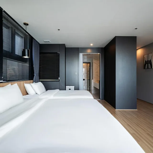 غرفة ديلوكس بسريرين منفصلين بإطلالة على البحر، Gwangalli Gray 193 Hotel 4/7