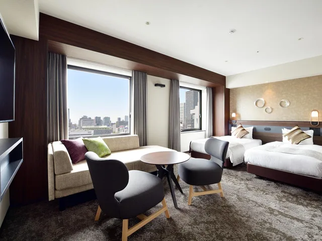 غرفة ديلوكس بسريرين منفصلين مع دخول الصالة، HOTEL ELCIENT OSAKA 1/3
