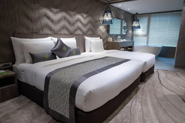 غرفة ديلوكس ثلاثية بسرير مزدوج وسرير فردي، ARTREE HOTEL 2/9