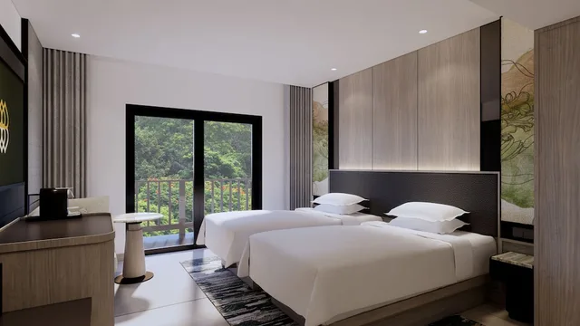 غرفة ديلوكس بسريرين منفصلين بشرفة، Padma Hotel Bandung 3/3