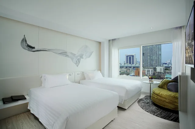 غرفة سوبيريور بسريرين منفصلين بإطلالة على المدينة، Centara Watergate Pavilion Hotel Bangkok 4/6