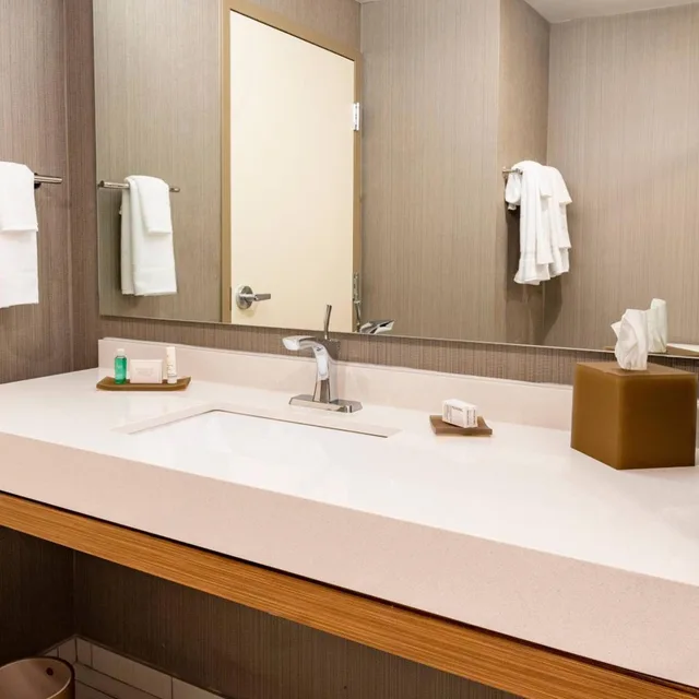 غرفة بسرير كينج بإطلالة على الفناء مع أريكة، Courtyard by Marriott Winston-Salem Downtown 4/10