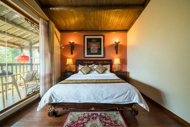 غرفة ديلوكس بسرير كوين، Yangshuo Tea Cozy Boutique Hotel 3/7