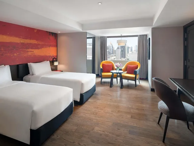غرفة ديلوكس بسريرين منفصلين بحوض استحمام، Mercure Bangkok Sukhumvit 11 1/10