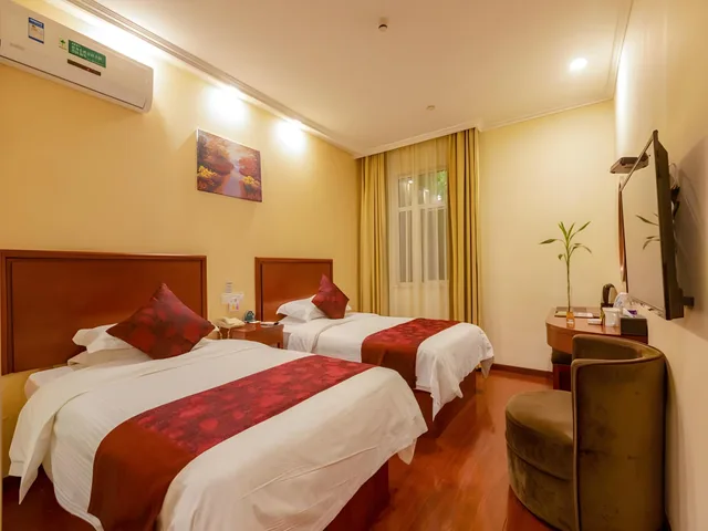 غرفة بسريرين منفصلين، GreenTree Inn HuZhou AnJi YingBin Avenue Express Hotel 1/2
