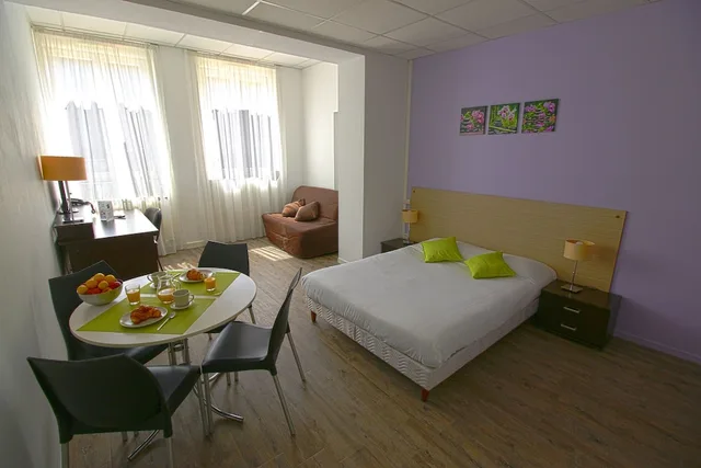 استوديو سوبيريور بسرير مزدوج مع أريكة، APPART HOTEL MACON LE COURS MOREAU 2/5