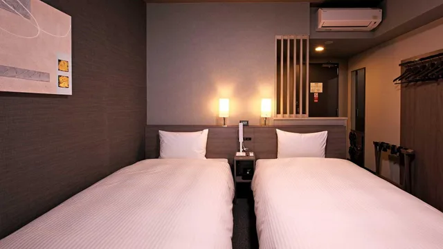 غرفة قياسية بسريرين منفصلين للمدخنين، Hotel Route Inn Grand Moriya Ekimae 1/1