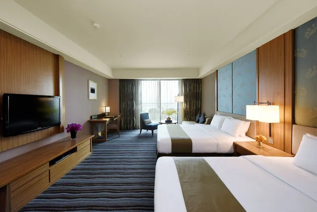 غرفة ديلوكس بسريرين كوين بإطلالة على المدينة، Fullon Hotel Tamsui Fishermen S Wharf 3/5