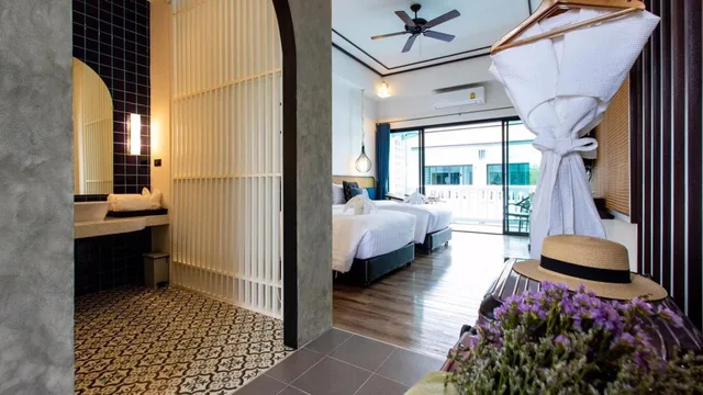 غرفة بسريرين منفصلين بإطلالة على المسبح، Chaanburi Boutique Resort 6/7