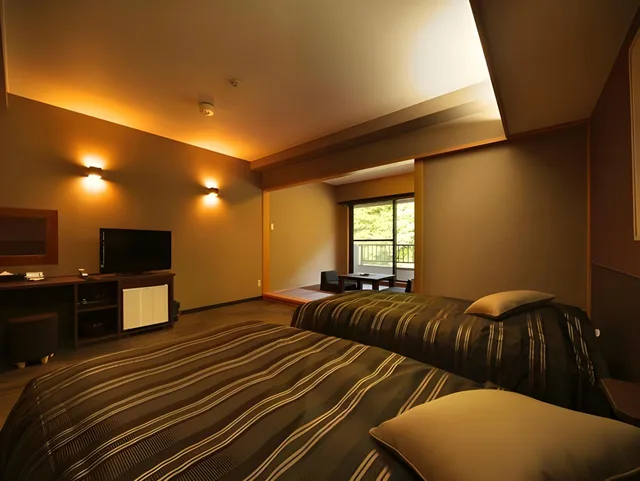 غرفة عصرية بسريرين منفصلين، Mashikokan Satoyama Resort Hotel 3/3