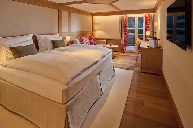 غرفة ديلوكس بسرير مزدوج وسرير فردي، EUROTEL VICTORIA LES DIABLERETS 3/4