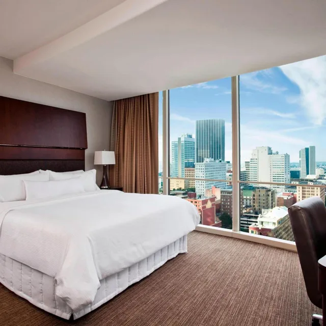 غرفة تقليدية بسرير كوين بحوض استحمام لذوي الإعاقة، The Westin Peachtree Plaza Atlanta 2/10