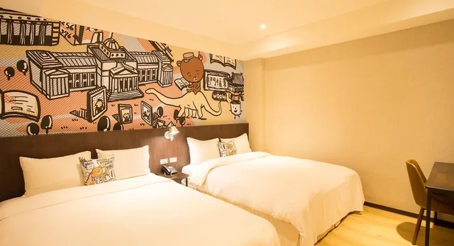 Comfort, Quadruple, 2 Double Beds, No Window، Just Live Inn Taipei Station 3/6