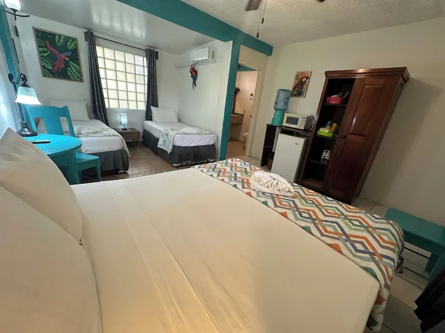 غرفة قياسية بسرير كوين وسريرين منفصلين بإطلالة على الفناء، All Seasons Guest House 5/10