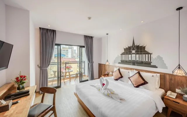 غرفة ديلوكس بسرير مزدوج، Phnom Penh 51 Hotel & Residences 2/10