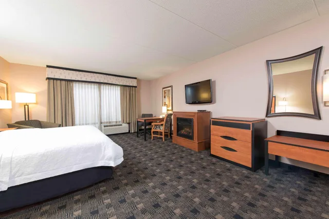 Room, King Bed, Bath and Shower, Sofa، Hampton Inn and Suites Indianapolis - Fishers 1/4