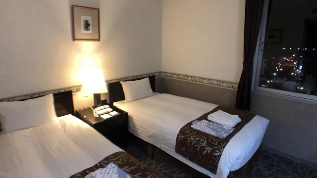 غرفة قياسية بسريرين منفصلين، Hotel Crown Hills Kamaishi (Formerly: Hotel Sunroute Kamaishi) 1/1