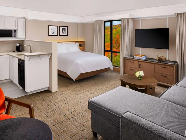 Renovated, Luxury, Studio, Suite, Queen Bed, Kitchen، Fairmont Tremblant 1/2
