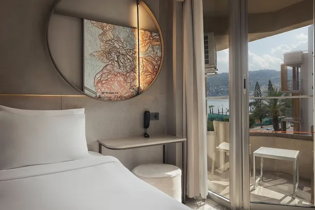 غرفة بسريرين منفصلين بإطلالة جزئية على البحر، Alanya Buyuk Hotel 5/5