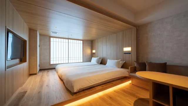 Wood Building, Twin Beds، Umekoji Potel KYOTO 2/2