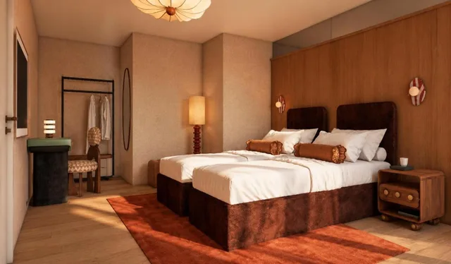 غرفة بسرير مزدوج أو سريرين منفصلين، France Hotel Amsterdam 1/2