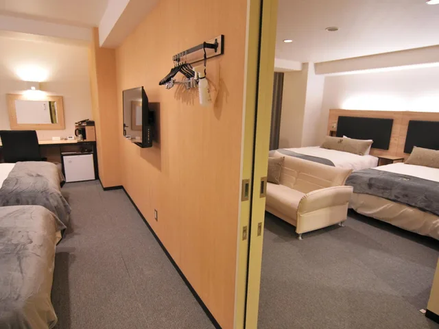 غرفة متصلة بسريرين مزدوجين للمدخنين، Green Rich Hotel Kurume 4/8