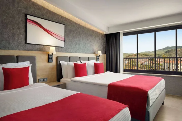 Standard, 1 King and 1 Single Beds, French Bed, Land Side, Balcony, Ramada by Wyndham Dalaman 1/2