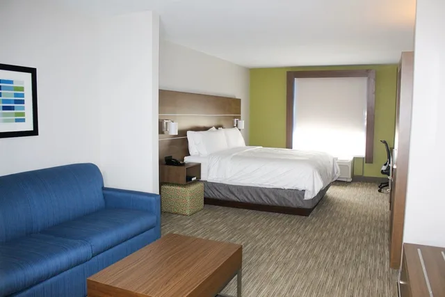 جناح بسرير كينج مع أريكة بمنطقة جلوس، Holiday Inn Express & Suites Martinsville-Bloomington Area 1/4