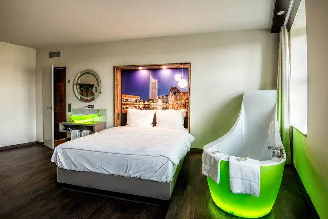 غرفة بريميوم بسرير كوين، Travel24 Hotel Leipzig City 1/5
