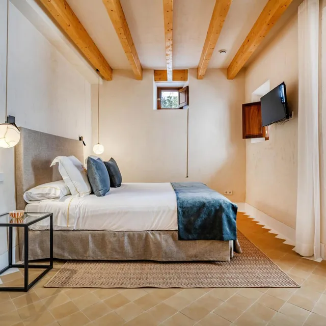غرفة بسرير مزدوج أو سريرين منفصلين، Finca Hotel Son Palou 2/7