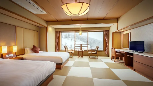 غرفة أساسية بفراش فوتون وسريرين منفصلين، Zao Kokusai Hotel 1/2