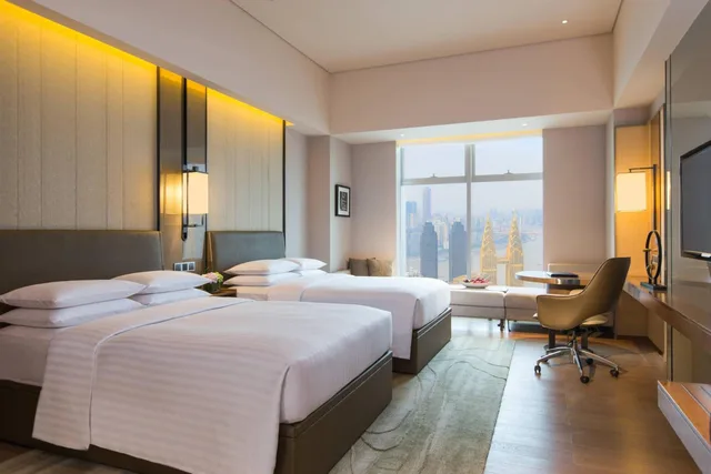 غرفة ديلوكس بسريرين منفصلين بإطلالة على النهر، Chongqing Marriott Hotel 2/9