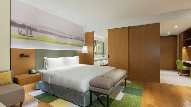 غرفة قياسية بسرير كينج بإطلالة على المدينة في طابق مرتفع، Holiday Inn Hotel And Suites Tianjin Downtown 4/7