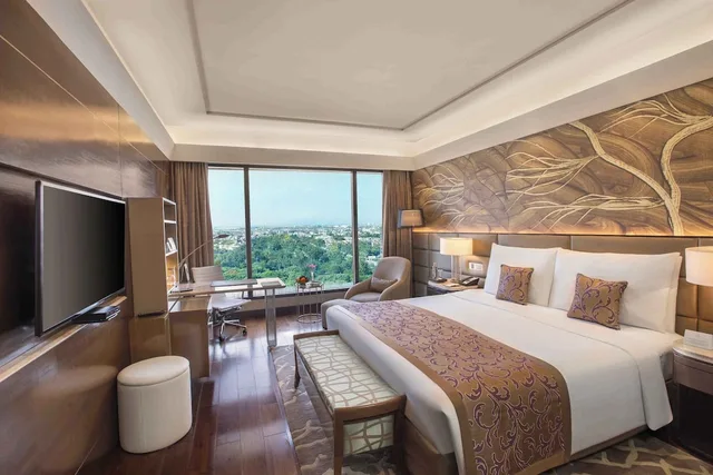 غرفة بريميير ديلوكس تنفيذية بسرير كينج بإطلالة على المتنزه، The Leela Ambience Convention Hotel Delhi 4/10