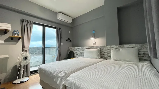 غرفة قياسية بسريرين منفصلين بشرفة، Taitung Sun Forest BnB 2/2