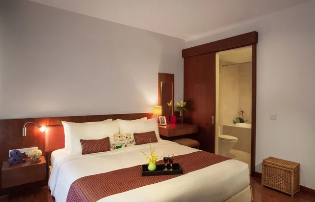 غرفة ديلوكس بسرير كينج وسرير كوين بغرفتي نوم، Wil'que Westlake Hotel & Residences 2/10