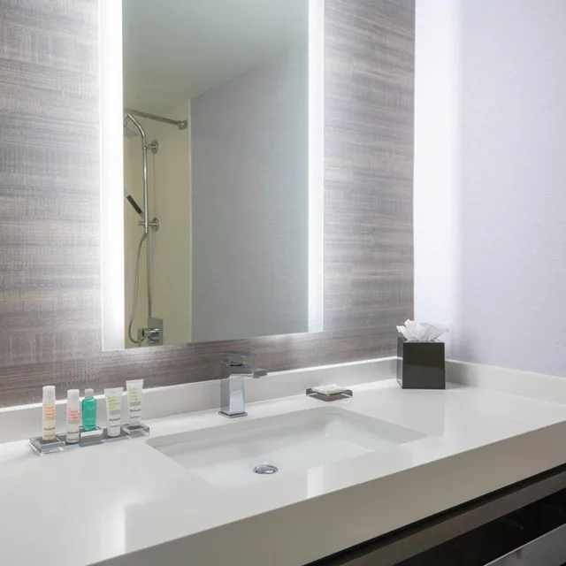 غرفة بسريرين مزدوجين مع دخول صالة النادي في طابق مرتفع، Marriott Tysons Corner 5/10