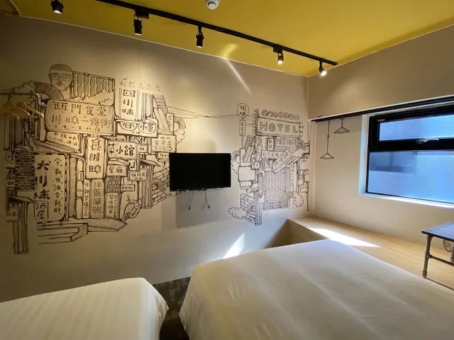 غرفة عائلية ثلاثية بسرير مزدوج وسرير فردي بإطلالة على المدينة، Cho Hotel 4/10
