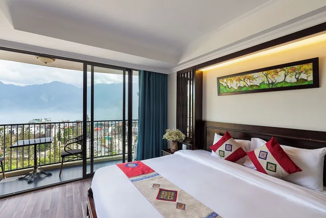 جناح بسرير كينج بإطلالة على الجبل، Sapa Panorama Hotel 2/10