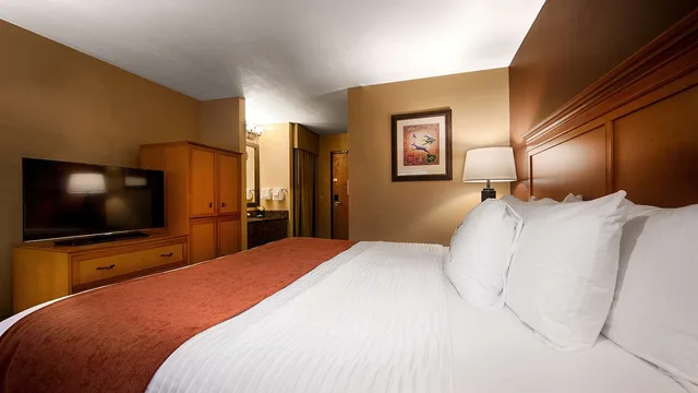 غرفة بسرير كينج بمطبخ صغير، Best Western Plus Deer Park Hotel and Suites 1/1