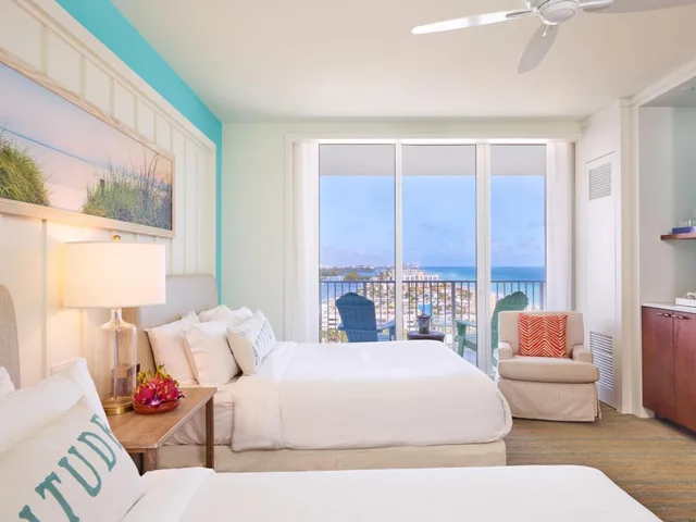 غرفة ديلوكس بسريرين كوين بإطلالة جزئية على البحر، Margaritaville Hollywood Beach Resort 1/2