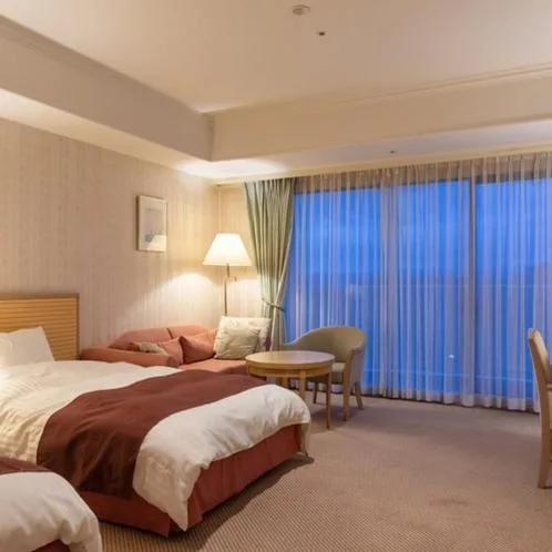 غرفة بسريرين منفصلين بإطلالة على البحر للمدخنين، Onahama Ocean Hotel Golf Club 5/8