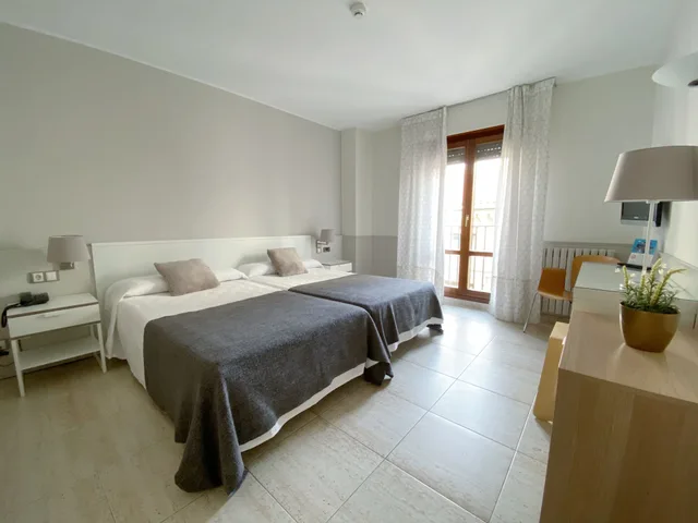 غرفة قياسية بسرير مزدوج وسريرين منفصلين، Hotel Río Arga 1/5