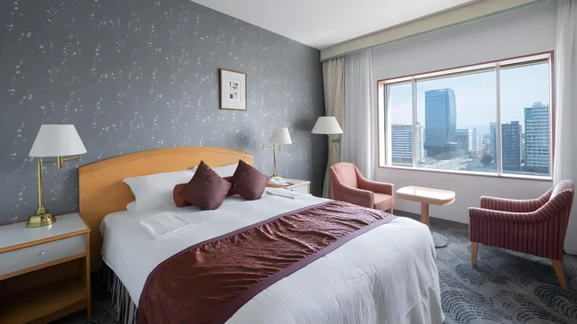 غرفة قياسية بسرير مزدوج بإطلالة على النهر في المبنى الرئيسي، Hotel Okura Niigata 1/1