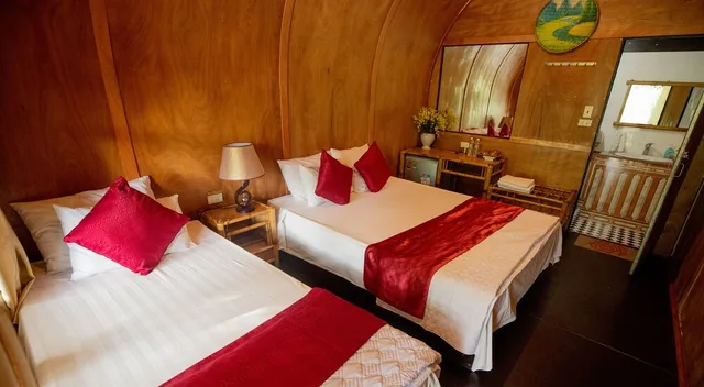 بنغل بسريرين منفصلين بإطلالة على النهر، Tam Coc Bungalow 1/2