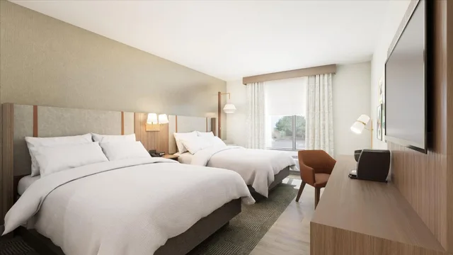 غرفة قياسية بسريرين كوين بحوض استحمام لذوي الإعاقة، Hotel RL Cleveland Airport West 1/2