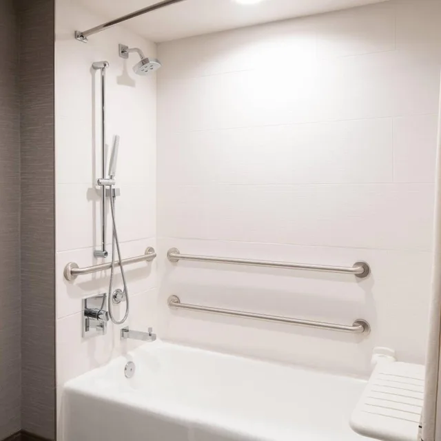 غرفة بسرير كينج بحوض استحمام لذوي الإعاقة، Marriott Riverside at the Convention Center 6/8