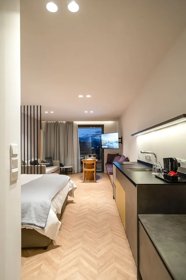جناح ديلوكس بسرير كينج مع أريكة، Alinea Suites Limassol Center 1/3