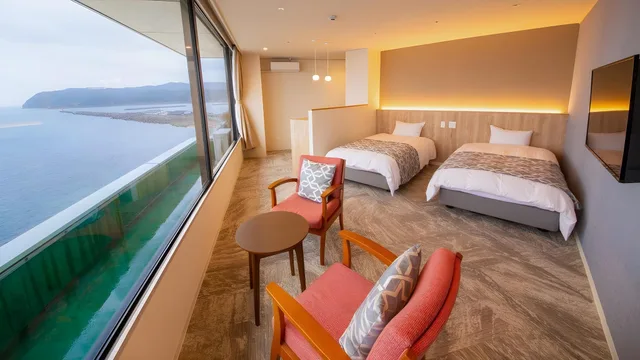 غرفة قياسية بسريرين منفصلين، Kada Onsen Seaside Hotel Kada Kaigetsu 1/1