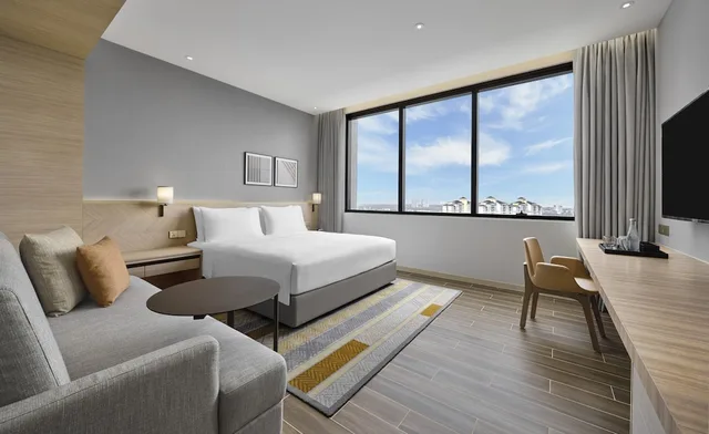 غرفة بسرير كينج بإطلالة على المدينة مع أريكة، Hyatt Place Johor Bahru Paradigm Mall 4/7